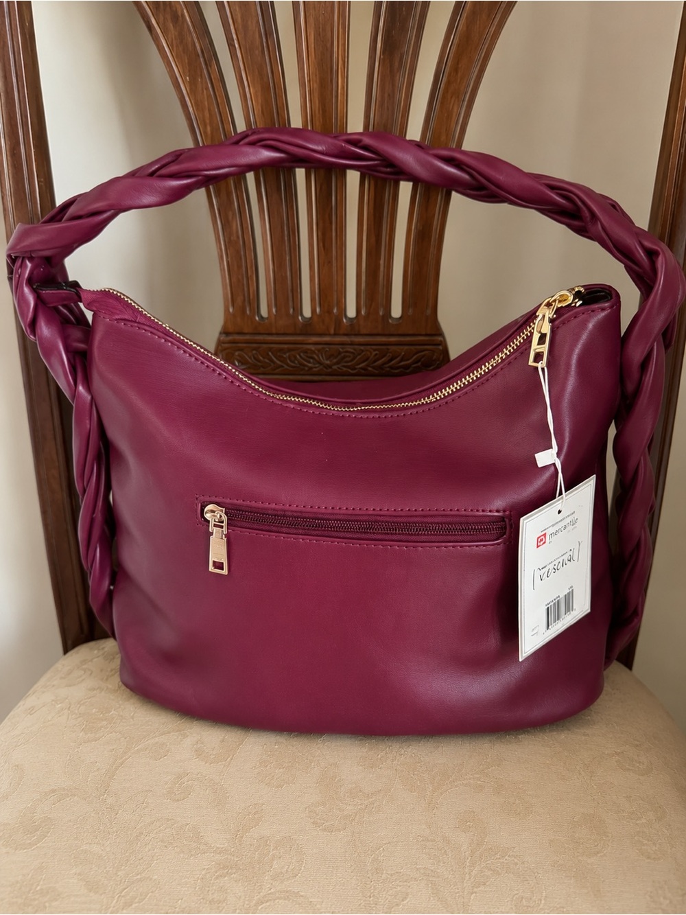 Delilah Braided Detail Hobo Bag by Jen & Co